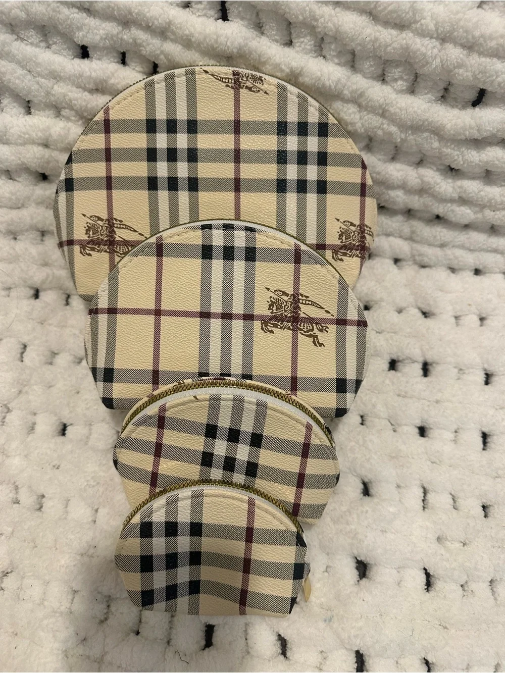 Set of 4 plaid cosmetic make up bags! Brand new!